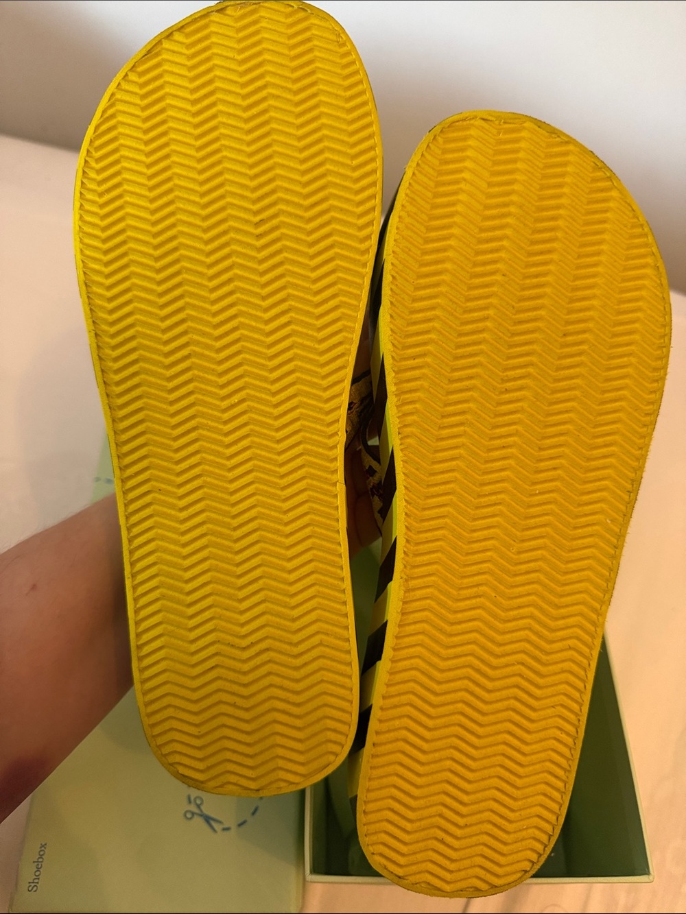Off-White Yellow Logo Webbing Flip Flop Sandals - Picture 3 of 4